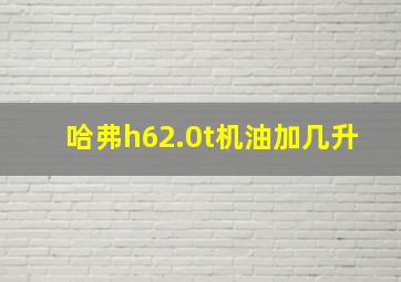 哈弗h62.0t机油加几升