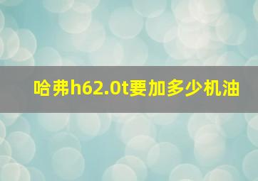 哈弗h62.0t要加多少机油