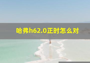 哈弗h62.0正时怎么对