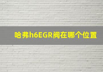 哈弗h6EGR阀在哪个位置