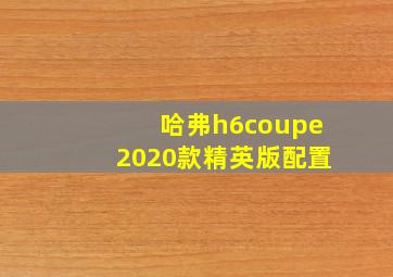 哈弗h6coupe2020款精英版配置