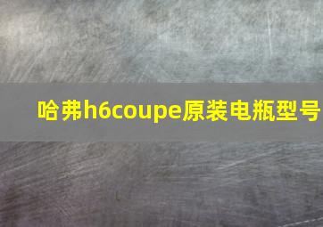 哈弗h6coupe原装电瓶型号