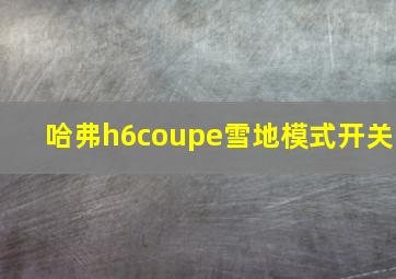 哈弗h6coupe雪地模式开关