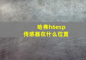 哈弗h6esp传感器在什么位置