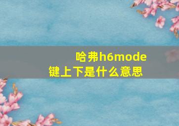 哈弗h6mode键上下是什么意思