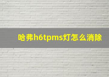 哈弗h6tpms灯怎么消除