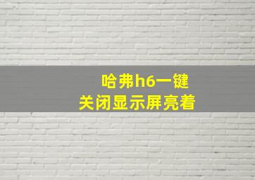 哈弗h6一键关闭显示屏亮着