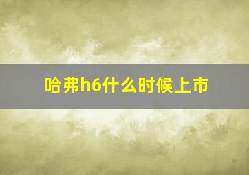 哈弗h6什么时候上市