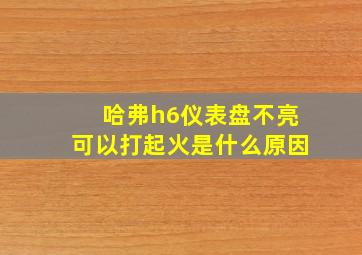 哈弗h6仪表盘不亮可以打起火是什么原因