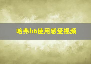 哈弗h6使用感受视频