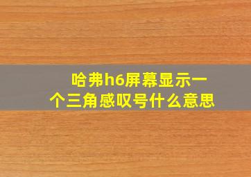 哈弗h6屏幕显示一个三角感叹号什么意思