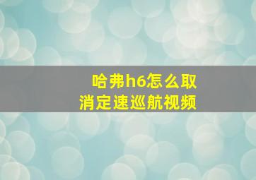 哈弗h6怎么取消定速巡航视频