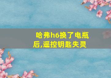 哈弗h6换了电瓶后,遥控钥匙失灵