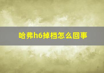 哈弗h6掉档怎么回事