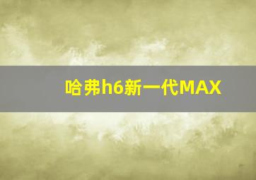 哈弗h6新一代MAX