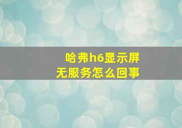 哈弗h6显示屏无服务怎么回事