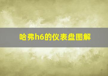 哈弗h6的仪表盘图解