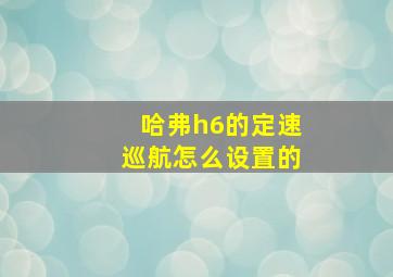 哈弗h6的定速巡航怎么设置的