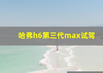 哈弗h6第三代max试驾