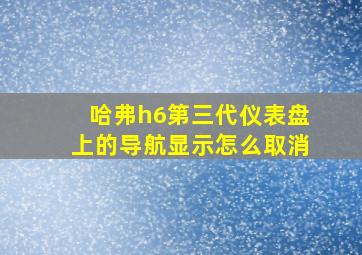 哈弗h6第三代仪表盘上的导航显示怎么取消