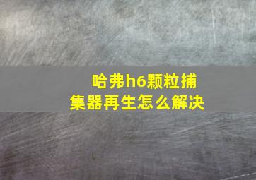 哈弗h6颗粒捕集器再生怎么解决