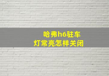 哈弗h6驻车灯常亮怎样关闭