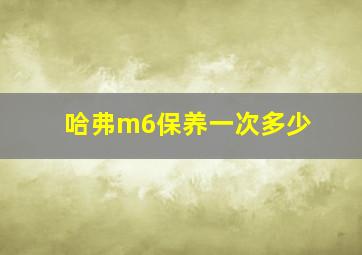 哈弗m6保养一次多少