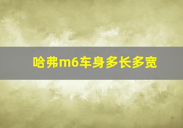 哈弗m6车身多长多宽