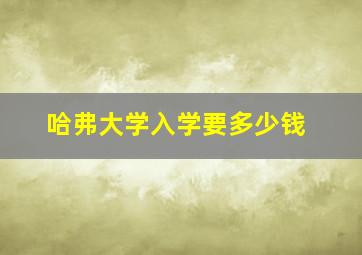 哈弗大学入学要多少钱