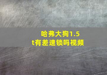 哈弗大狗1.5t有差速锁吗视频