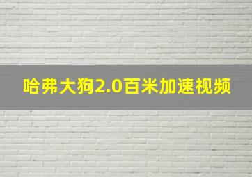 哈弗大狗2.0百米加速视频