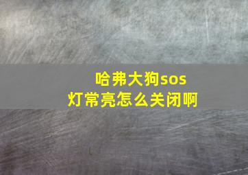 哈弗大狗sos灯常亮怎么关闭啊