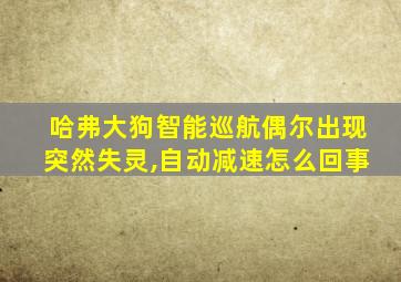 哈弗大狗智能巡航偶尔出现突然失灵,自动减速怎么回事