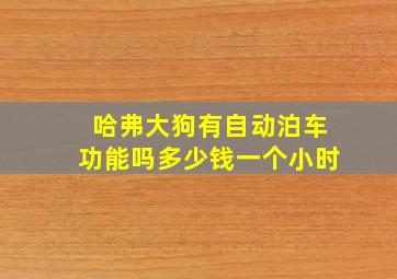 哈弗大狗有自动泊车功能吗多少钱一个小时