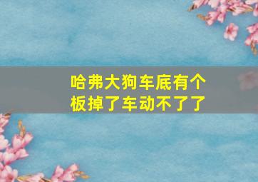 哈弗大狗车底有个板掉了车动不了了