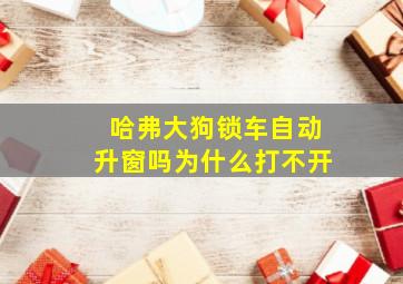 哈弗大狗锁车自动升窗吗为什么打不开