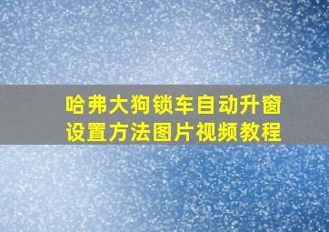 哈弗大狗锁车自动升窗设置方法图片视频教程