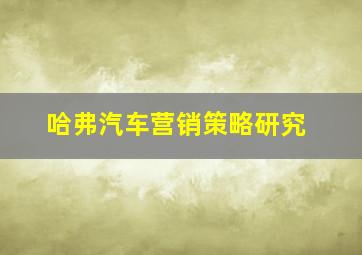 哈弗汽车营销策略研究