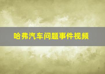 哈弗汽车问题事件视频