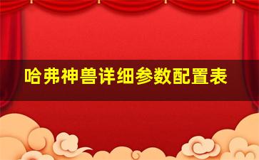 哈弗神兽详细参数配置表