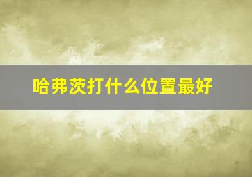 哈弗茨打什么位置最好