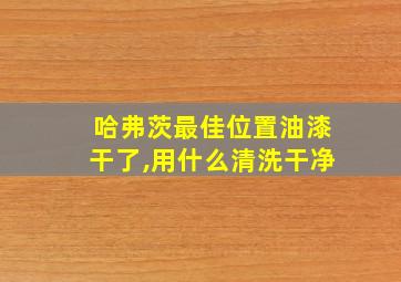 哈弗茨最佳位置油漆干了,用什么清洗干净