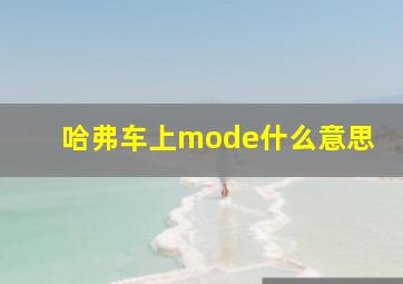 哈弗车上mode什么意思