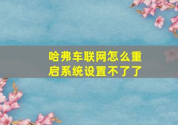 哈弗车联网怎么重启系统设置不了了