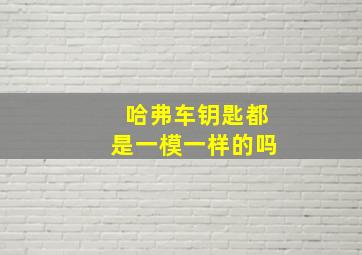 哈弗车钥匙都是一模一样的吗