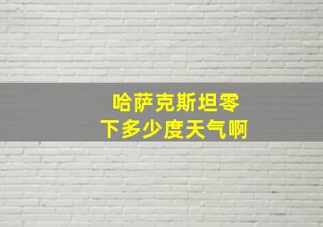 哈萨克斯坦零下多少度天气啊