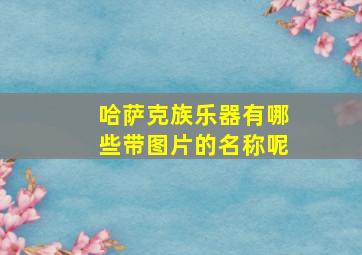 哈萨克族乐器有哪些带图片的名称呢