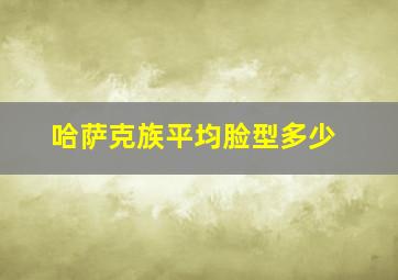 哈萨克族平均脸型多少