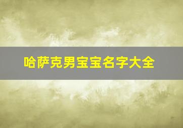 哈萨克男宝宝名字大全