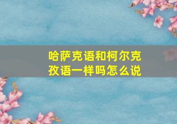 哈萨克语和柯尔克孜语一样吗怎么说